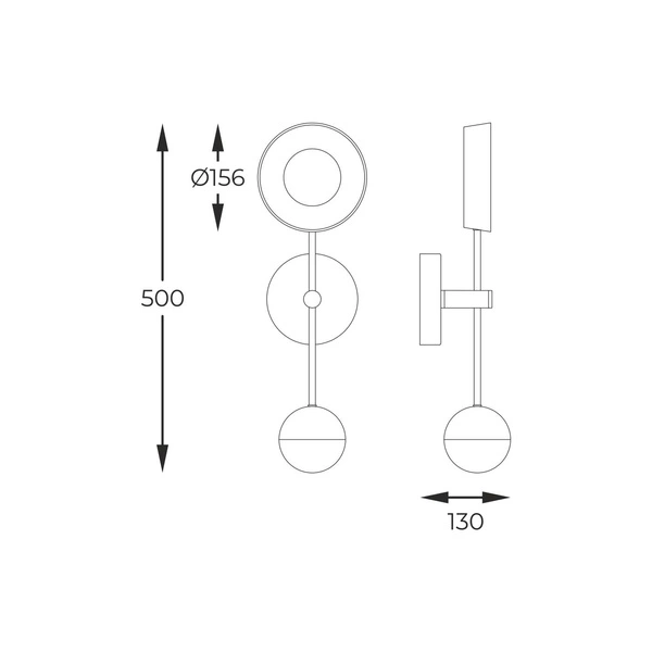 MB7170-2-3BGT LARA KINKIET CZARNO-ZŁOTY/BLACK-GOLD