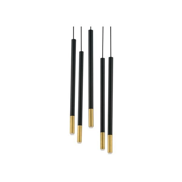 Nowoczesna lampa wisząca SOPEL DUE 5 czarny/złoty 33237