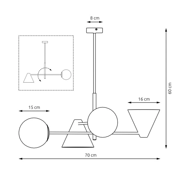 Lampa sufitowa Emibig HERMES 4 Biały 1348/4