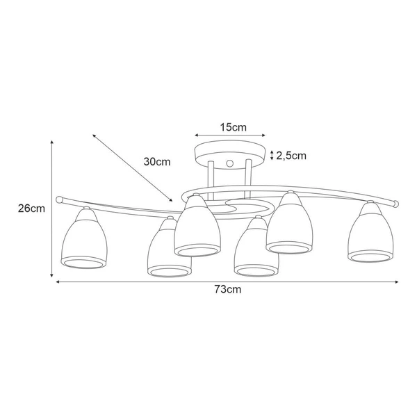Lampa sufitowa K-JSL-8090/6 CHR z serii SAMIRA