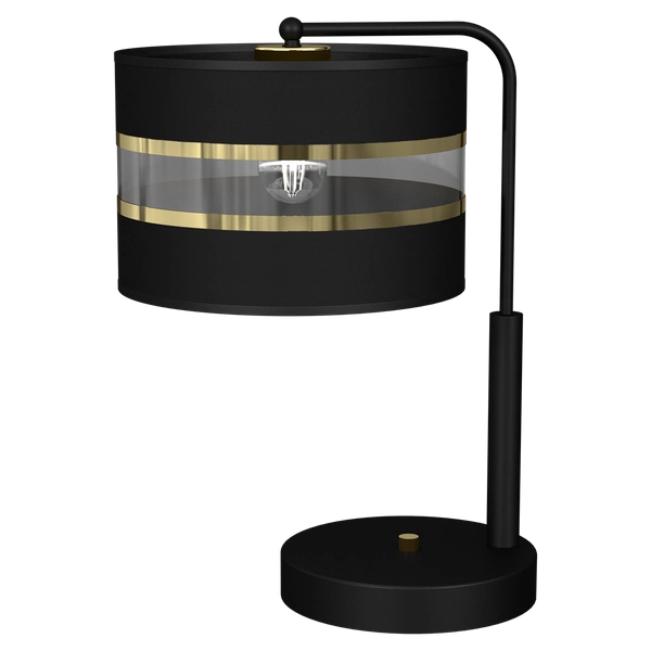Lampka stołowa ULTIMO BLACK, MLP7343, czarny/transparentny/złoty, 1x60W E27