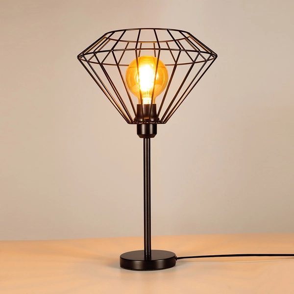 Lampa stołowa Raquelle 1xE27 maks. 25W Czarny metal/czarny kabel PVC 72470104