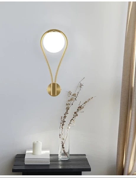 Kinkiet Złoty Kula Mleczna Abruzzo Alice G9 50cm