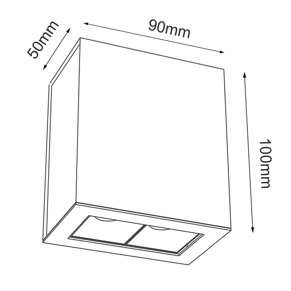 Plafon A - Glare 2 - Czarny (100 mm) 3000K 1033 Antigo