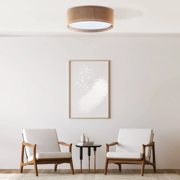 Lampa sufitowa plafon ekologiczna JUTA E27 szer. 60cm | brązowy 6584