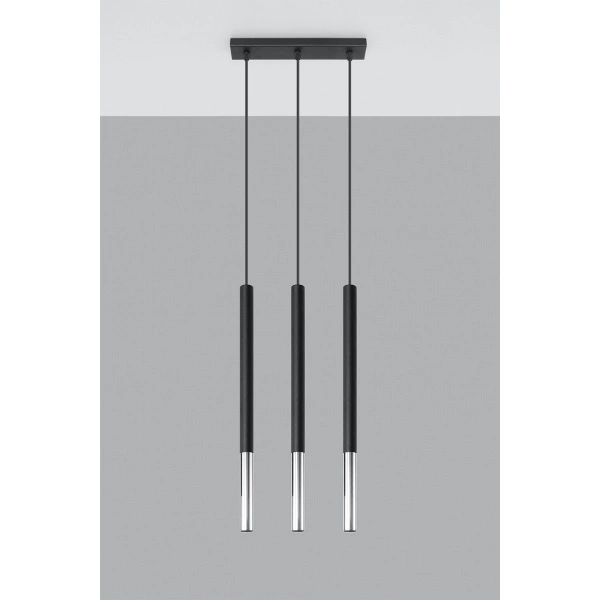 Lampa wisząca MOZAICA 3L SL.0886 czarny/chrom 3xG9