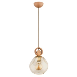 Lampa wisząca ALFA SARA DREWNIANA 1xE27 20cm | 61186
