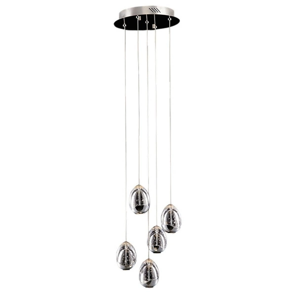 Lampa wisząca HUELTO śr. 30cm 24W LED ciepła biel 3000K | chrom
