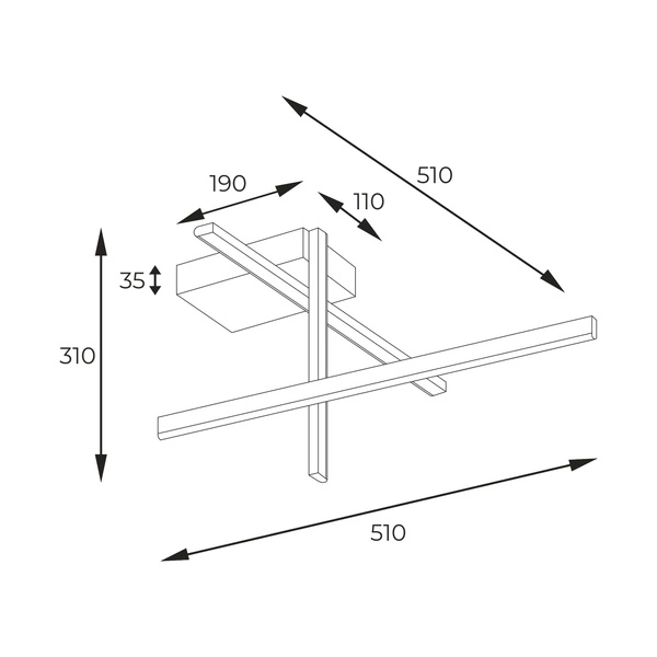 22008C3-BK/GD EDGE LAMPA SUFITOWA CZARNO-ZŁOTA/BLACK-GOLD