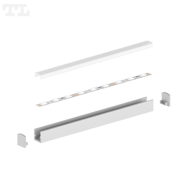 Profil LED P4-4 MIKRO natynk 200cm szer. 7mm | do osłonek C21 | czarny