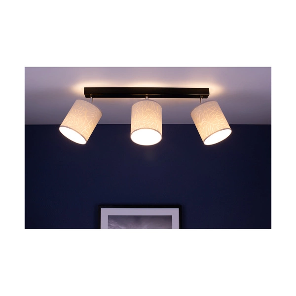 Lampa Sufitowa Mateo 3xE27 Max.25W Czarny Metal/Beżowa Tapeta 87800304