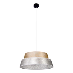 Nevoa Lampa Wisząca 1xE27 Max.60W Czarny/Transparentny PVC/Złoty-Srebrny 150040104