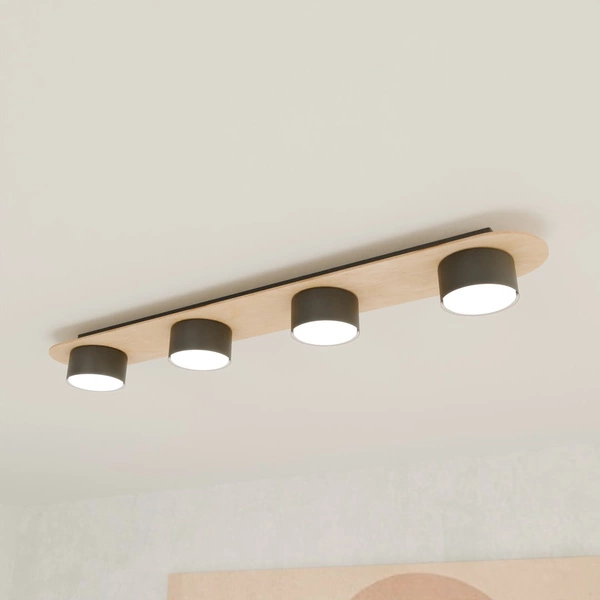 Lampa sufitowa Emibig DIAZ 4 BL WOOD 1438/4