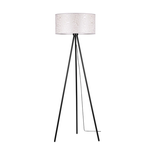 Lampa podłogowa Mateo 1xE27 Max.40W Czarny metal/Czarny kabel PCV/Beżowa tapeta 87813104