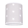 Abażur Cylinder E27 H20 Szaro-biały materiał w gwiazdki A1318