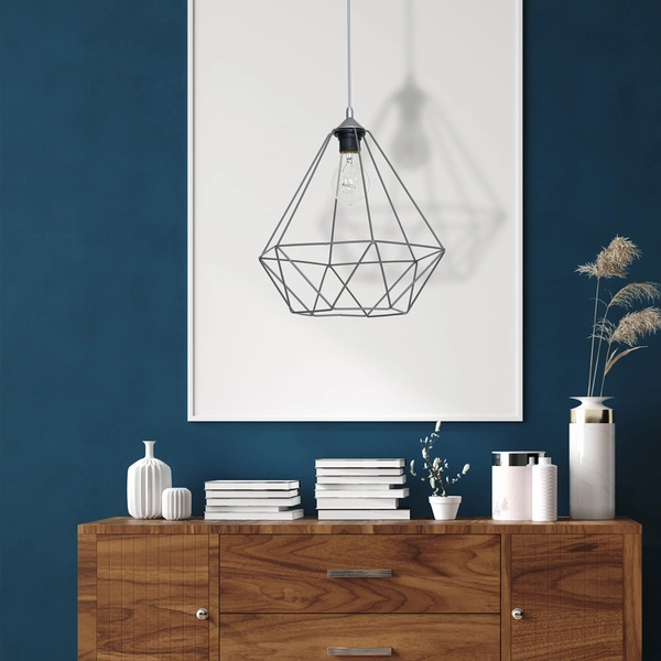 Lampa wisząca BASKET, szara, 1x60W E27, MLP7216