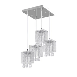 Lampa Wisząca Gracja 4xE27 Max.60W Chrom Metal/Przezroczysty Kabel PCV/Przezroczyste Szkło 8171428