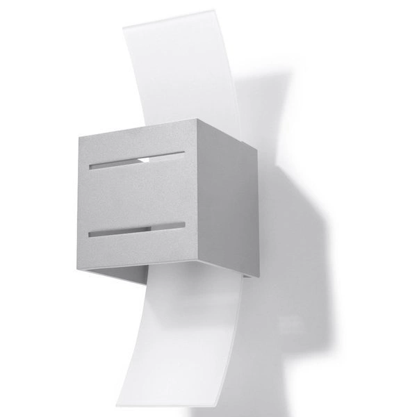 Kinkiet Sollux LORETO Aluminium, Szary, Szkło, G9 12W LED, SL.0202