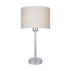 Lampa stołowa Leila 1xE27 maks. 60W chromowany metal/przezroczysty kabel PVC/wielokolorowy papier + klosz z PCV z wzorem w kropki 7654028