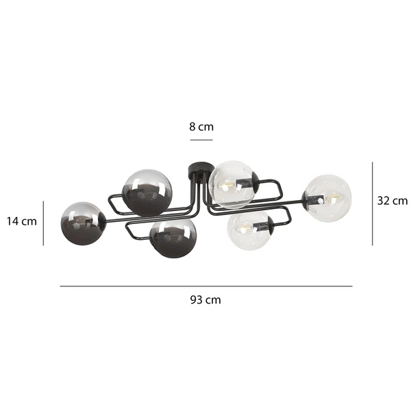 Lampa sufitowa Emibig BRENDI 6A BL MIX 3 834/6A3