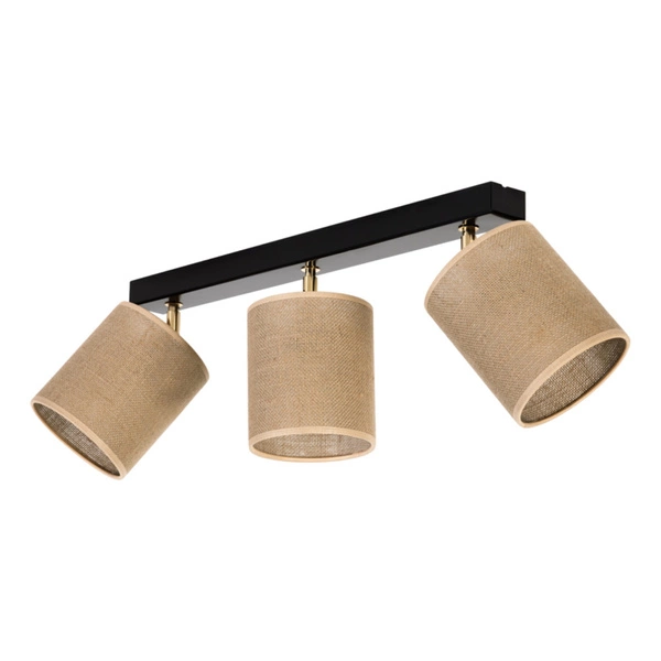 Jute Lampa Sufitowa 3xE27 Max.25W Czarny/Beżowy 56793304