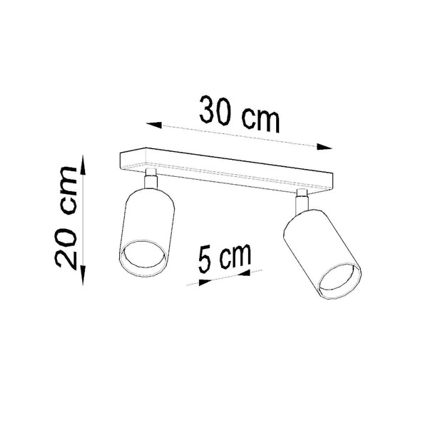 Lampa sufitowa (spot) BERG 2, SL.0702, naturalne drewno, 2x40W GU10