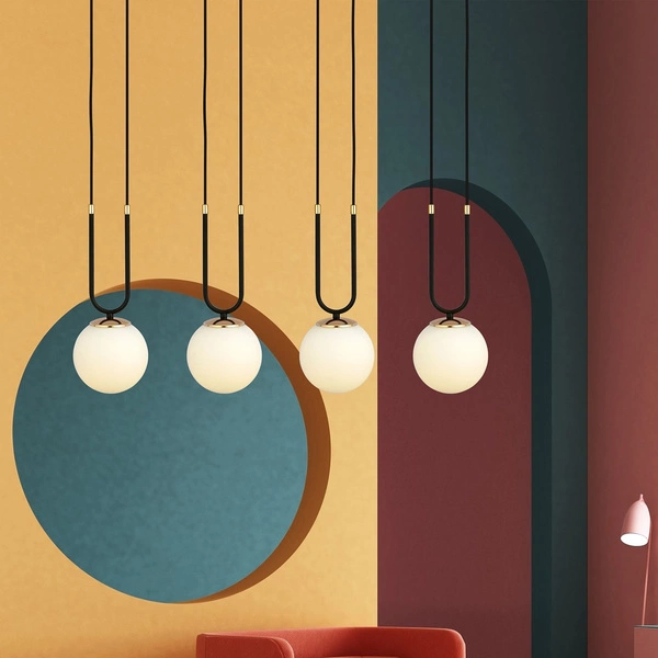 Lampa wisząca Emibig GLAM 4 Czarny/OPAL 1112/4