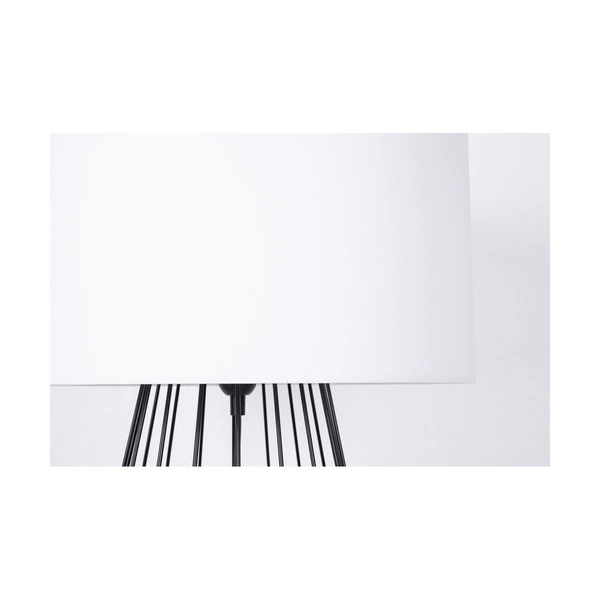 Lampa stołowa Swan 1xE27 maks. 60W Czarny metal/czarny kabel PCV/biały klosz z tkaniny 89329104