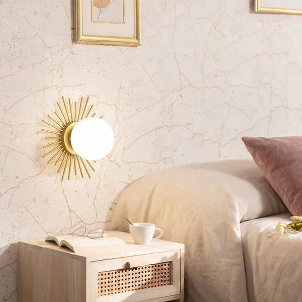 Kinkiet Złoty Kula Mleczna E27 Abruzzo Vittoria 30cm