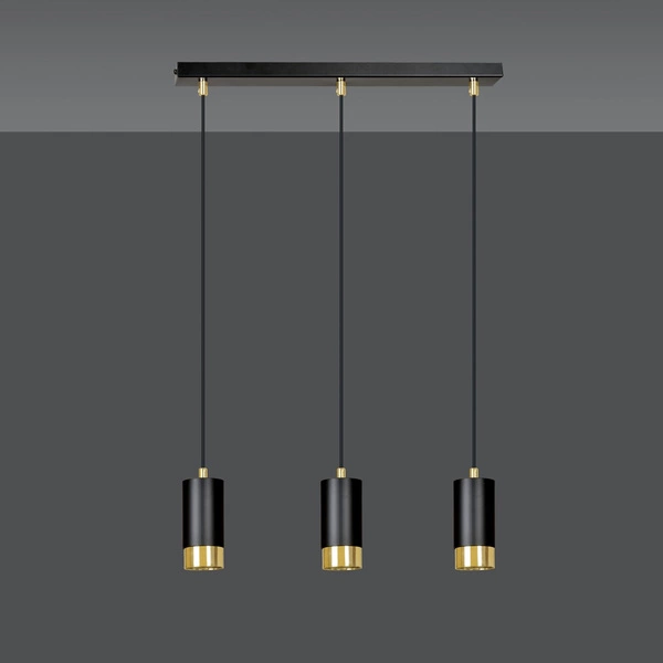 Lampa wisząca Emibig FUMIKO 3 BL/GOLD 817/3