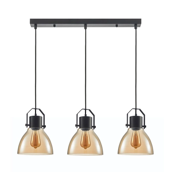 Lampa wisząca Darlena dł. 88cm 3xE27 | czarny/grafitowy