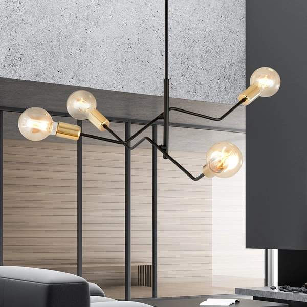 Lampa sufitowa Emibig BOLT 4 Czarny GOLD 1125/4