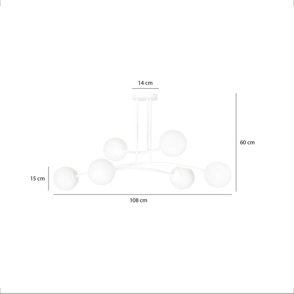 Lampa sufitowa Emibig HALLDOR 6 Biały 1025/6