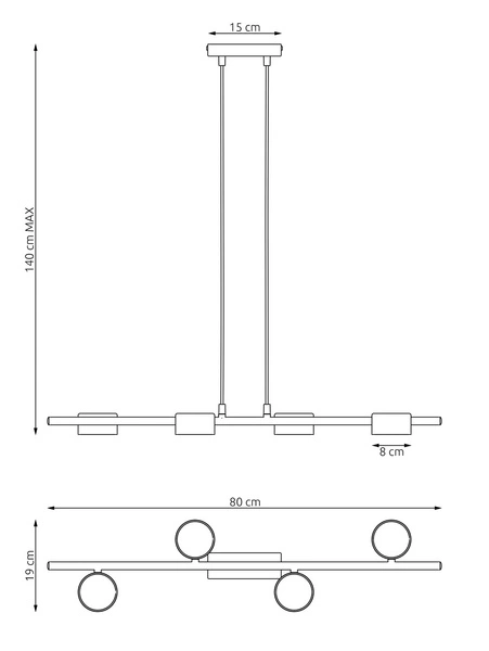Lampa wisząca Emibig SORA 4 BL 1440/4