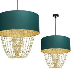 Nowoczesna lampa wisząca ALMERIA GREEN/GOLD 1xE27 MLP6452