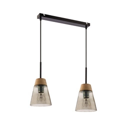 Nowoczesna Lampa wisząca DOMINO wys. 60cm 2xE27 15W IP20 | Czarny