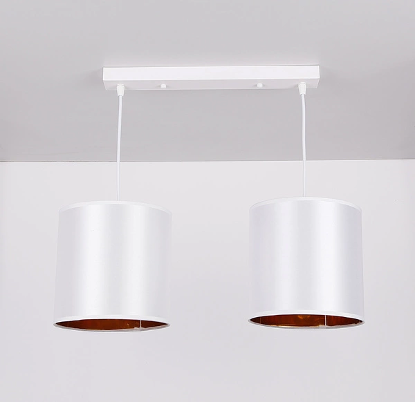 Lampa wisząca ATLANTA, biały/złoty, 2x40W E27