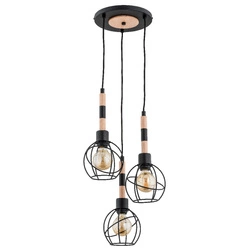 Lampa wisząca ALFA BILBAO DREWNIANA 3xE27 26cm | 61029