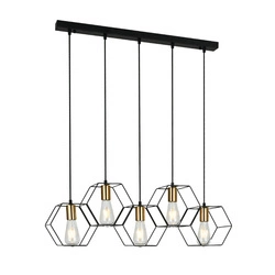 Lampa wisząca Aina 78,5cm 5xE27 | czarny