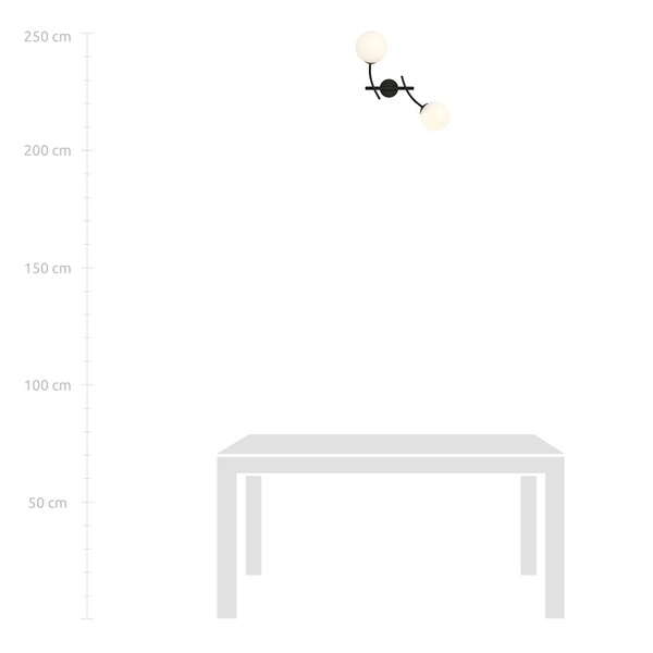 Kinkiet Emibig HUNTER K2 Czarny/OPAL 1102/K2
