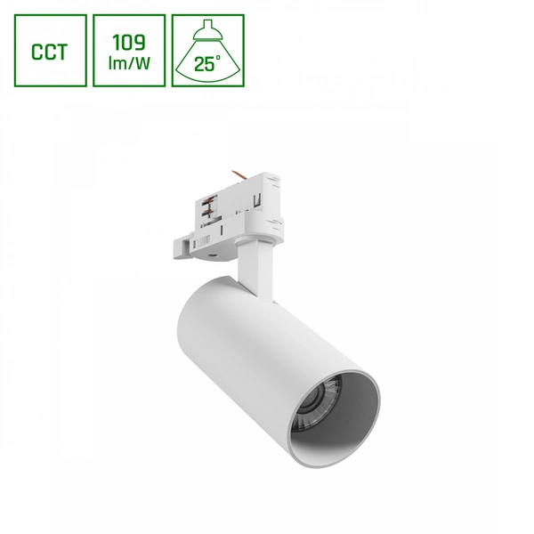 ANDROMEDA PRIME NA SZYNOPRZEWÓD 3F CCT 16W 230V 25st IP20 śr. 63x134x184mm BIAŁY SPECTRUM