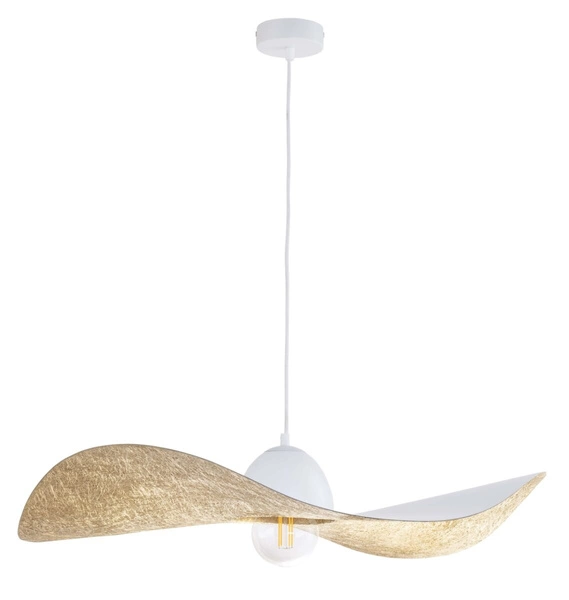Designerska lampa wisząca KAPELLO L E27 60W śr. 76cm | biały złoty
