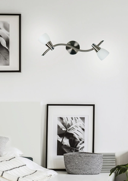 Lampa sufitowa/ścienna SELIA listwa 92-69986 nikiel/chrom/biały 2xG9