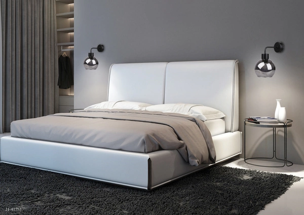 Kinkiet LADY 21-76700 czarny/klosz dymiony 1x40W E14