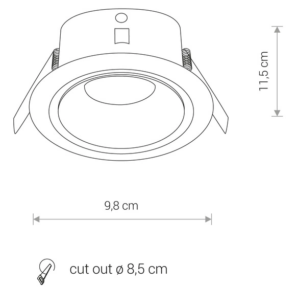 Oczko wpuszczane FOXTROT black GU10 IP54 do łazienki 8374