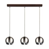 Lampa wisząca z drewna Ball w zestawie 3xLED GU10 5W Drewno bukowe w kolorze orzecha/metal satynowy 5141376