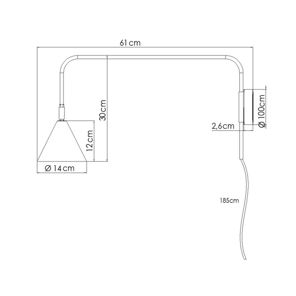 Kinkiet NOX ochra czerwona