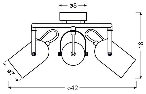 Lampa sufitowa GRAY spirala, 3xE14, szara, 98-66497
