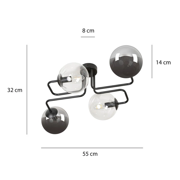 Lampa sufitowa Emibig BRENDI 4 BL MIX 3 843/4M3