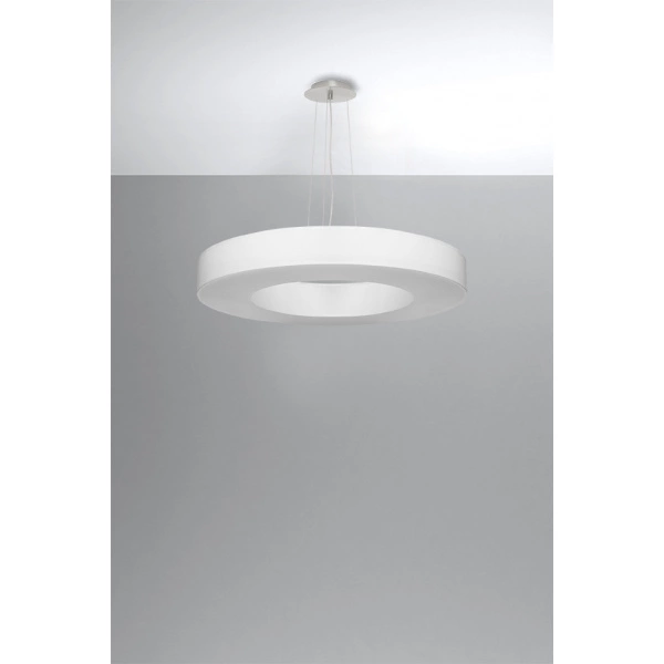 Nowoczesna lampa wisząca SATURNO SLIM SL.0753 70 cm biała 6xE27
